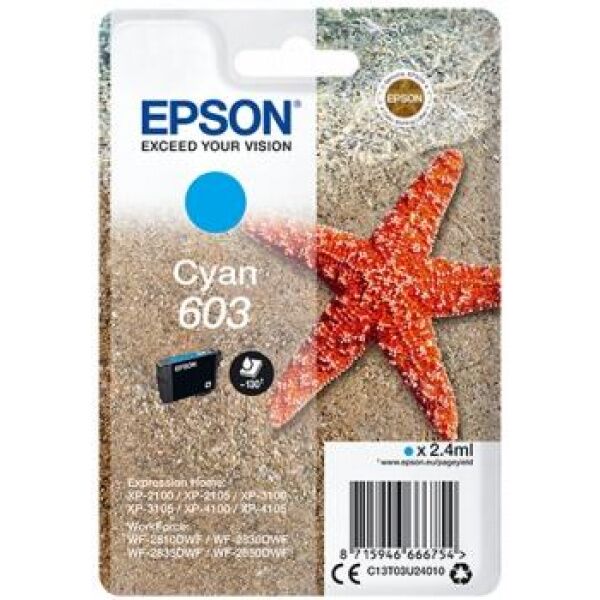 Original Epson 603 Cyan Cartucho de Tinta - C13T03U24010