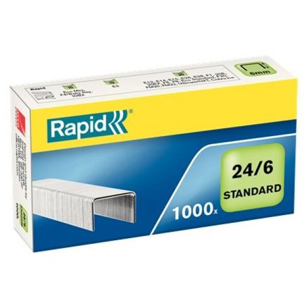 20 Cajas 1000 Grapas Rapid 24/6 Confort -20 Hojas Alambre Flexible