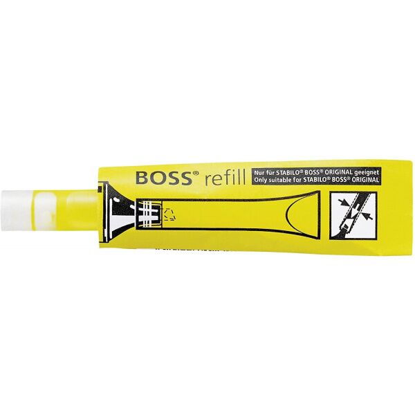Stabilo Boss 70 Pack de 20 Recargas de 3ml para Marcador Fluorescente -  Tinta con Base de Agua - Color Amarillo Fluorescente - Nucleo Digital