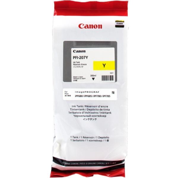 Original Canon PFI207 Amarillo Cartucho de Tinta  - PFI207Y/8792B001